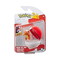 Pokémon Clip ‘N’ Go Charmander and Poké Ball Includes 2-Inch Battle Figure and Nest Ball Accessory