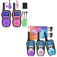 Wishouse Walkie Talkies for Kids Adults Rechargeable Long Range,Family Walky Talky,Outdoor Camping Games Indoor Toys Birthday Xmas Gift for Boys Girls Children 5 Pack