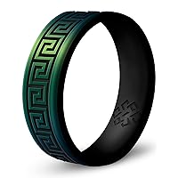 Knot Theory Greek Key Silicone Ring for Men and Women - Silicone Wedding Band for Sports Activities, Breathable Comfort Fit 6mm Bandwidth