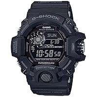 Casio mens Tactical Rangeman G-Shock Solar Atomic Watch, Black/Black, GW9400-1B