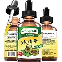 Organic MORINGA OIL Moringa oleifera 100% Pure Virgin Unrefined 1 Fl.oz.- 30 ml. For Skin, Face, Hair, Lip and Nail Care