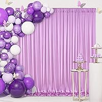 10x10FT Light Purple Backdrop Curtain for Parties Wedding Lavender Photo Curtains Backdrop Drapes Decoration for Baby Shower Party Photoshoot Background