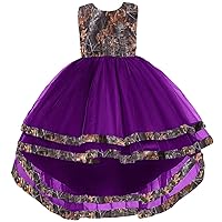 Tutu Tulle and Camo Flower Girl Dresses Wedding Pageant Prom Gowns High Low