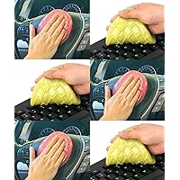 6Pcs Car Cleaning Gel Car Detailing Putty Interior Cleaning Slime Cleaning Supplies Auto Detailing Tools Car Accessories Keyboard Leather Sofa Car Vent Car Crevice Dust Cleaner (420g)