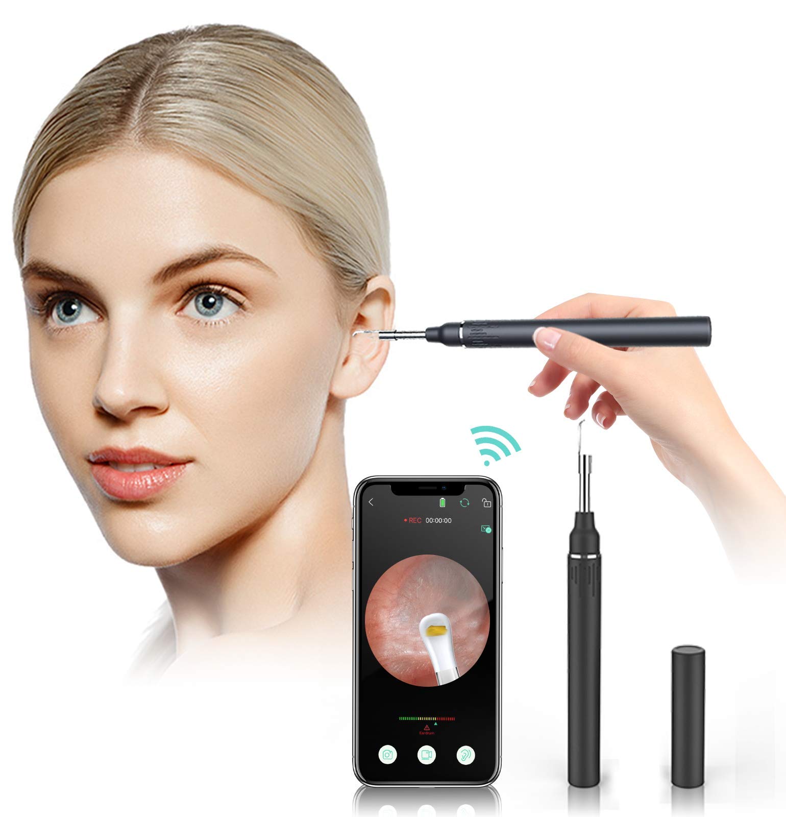 Ear Wax Removal Kit - Ear Cleaner Camera, 3.9 mm Otoscope with Light, Ear Cleaning Kit, Ear Wax Removal Tool Compatible with Android and iPhone