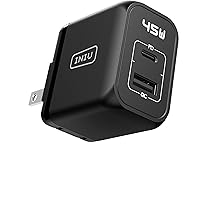 USB C Charger, INIU 2-Port 45W Super Fast Charger Type C, Mini Foldable PD PPS USB C Wall Charger Block by GaN Tech for Samsung Galaxy S23 Ultra, Note 20, MacBook, iPad Pro, iPhone 15, Steam Deck etc