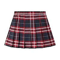 TiaoBug Kids Girls Striped Japanese Pleated Skort Skirt Skater Tennis Athletic Skirt School Uniform A-line Mini Skirt