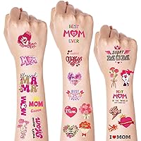 Totelux Mothers Day Temporary Tattoos Mom Fake Tattoos Cute Flower Heart Design Tattoo Stickers for Women Kids Face Body Decoration Birthday Mother's Day Gift Party Supplies