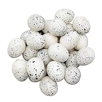 LWINGFLYER 30pcs Artificial Bird Eggs Speckled Mini Fake Foam Eggs Bulk for Easter Crafts Bird Nest Decor Photo Prop