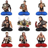 9PCS Wrestling Birthday Party Honeycomb, Wrestling Boxing Match Party Supplies