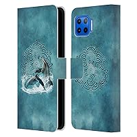 Head Case Designs Officially Licensed Brigid Ashwood Dolphin Celtic Wisdom Leather Book Wallet Case Cover Compatible with Motorola One 5G