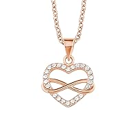 Women's Necklace with Pendant 925 Sterling Silver with Synthetic Zirconia 42 + 3 cm Heart Comes in Jewellery Gift Box