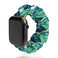 Tropical Plant Leaves Watch Band Soft Scrunchie Watch Strap Sport Strap Compatible with