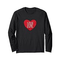 Rae Inspired Dunn Valentine Love Felt Heart Fun Long Sleeve T-Shirt