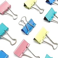 48 Pcs Medium Binder Clips, 1.25 inch(32mm), Colored Binder Clips, Paper Clamps Medium Size for Office Supplies, 4 Vibrant Colors