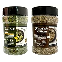 Raslok Dried Fenugreek Spice Leaves Herbs All Natural Kasoori Methi | Indian Ajwain Seeds | Carom Bishops Weed | Spice Whole