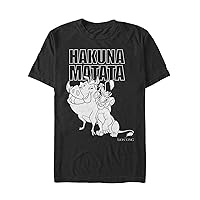 Disney Men's Lion King Monochrome Hakuna Matata Graphic T-Shirt