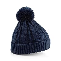 Unisex Heavyweight Cable Knit Snowstar Winter Beanie Hat