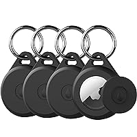 Airtag Keychain Holder Case for Apple Airtag, 4 Pack of IPX8 Waterproof, Fully Shockproof, Anti Scratch Airtag Holder Case for Key, Kid, Bag, Luggage, Pets Collar
