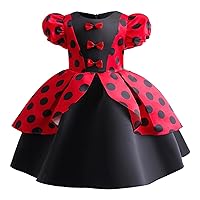 Elegant Girls Polka Dots Dress for Church Holiday Pageant Birthday Tea Party Wear Vintage Princess Ball Gown 2-10Years
