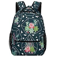 Ucculents and Cactuses Collection Unisex Laptop Backpack Lightweight Shoulder Bag Travel Daypack