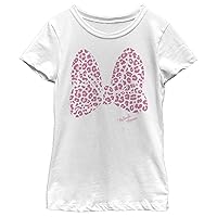 Disney Little, Big Minnie Mouse Pink Leopard Girls Short Sleeve Tee Shirt