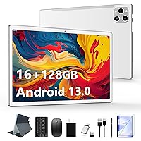 2024 Newest Tablet Android 13 Tablets 10 Inch, Tablet 128GB ROM+16GB RAM (8+8 Virtual), 2 In 1 Tablet with keyboard, Powerful Octa-Core+13MP Camera, 1TB TF Expandable, FHD IPS Display WiFi Tablet PC