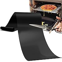 Extra Large Liner Roll for Oven,Stovetops & Grills 16x75 Inches Custom Cut to Size Thick Heavy Duty Non Stick Teflon Baking Mat with BPA and PFOA Free Reusable Stove Protector(Black)