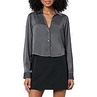 The Drop Women's Harlow Silky Cropped Blouse