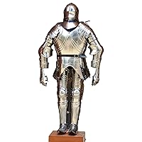 German Gothic Suit of Armor Medieval Knight Steel Metal Plate Guards