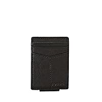 Fossil Men's Leather Minimalist Magnetic Card Case with Money Clip Front Pocket Wallet for Men
