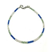 Hnadmade Bracelet Natural AAA++ Quality Aventurine, Rose Quartz, Blue Chalcedony Bracelet gift for wife,Mother and girlfirend Code-CD14