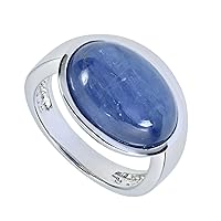 Kyanite La Luna Design Ladies Solitaire Ring In Sterling Silver Rhodium