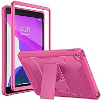 Soke Case for iPad 9th/8th/7th Generation 10.2-Inch (2021/2020/2019 Release), Shockproof Rugged Protective Cover with Built-in Kickstand for Apple iPad 10.2 Inch - Hot Pink