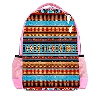 Travel Backpack,Work Backpack,Back Pack,Colorful Ethnic Indian Striped,Backpack