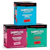 Shameless Snacks - Low Carb Keto Gummies Gluten Free Candy Bundle - Red Raspberry, Watermelon, Wunderlicious Whales