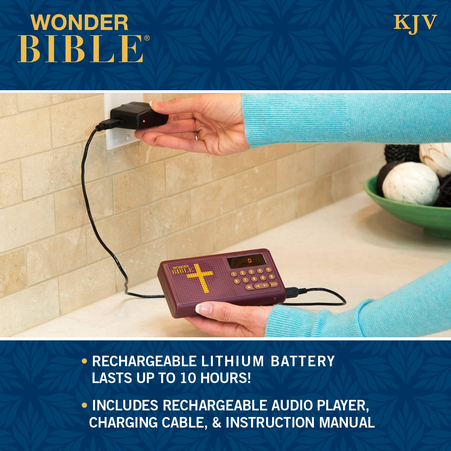Wonder Bible KJV- The Talking Audio Bible Player (King James Version) New & Old Testament, As Seen on TV