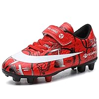 Kids Soccer Cleats Boys Girls Soccer Shoes Outdoor Firm Ground Youth Football Cleats (Little Kid/Big Kid)