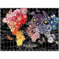 Galison Full Bloom World Map Puzzle, Multicolor, 1 EA