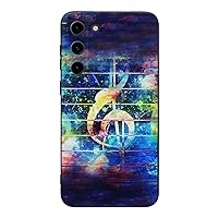 Colorful Collage with Music Notes Compatible with Samsung S23 Plus Phone Case Slim Thin Protective Covers Shockproof Anti-Scratch