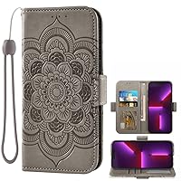 Wallet Folio Case for Samsung Galaxy A52 4G, Premium PU Leather Slim Fit Cover for Galaxy A52 4G, 2 Card Slots, 1 Transparent Photo Frame Slot, Luxury, Gray