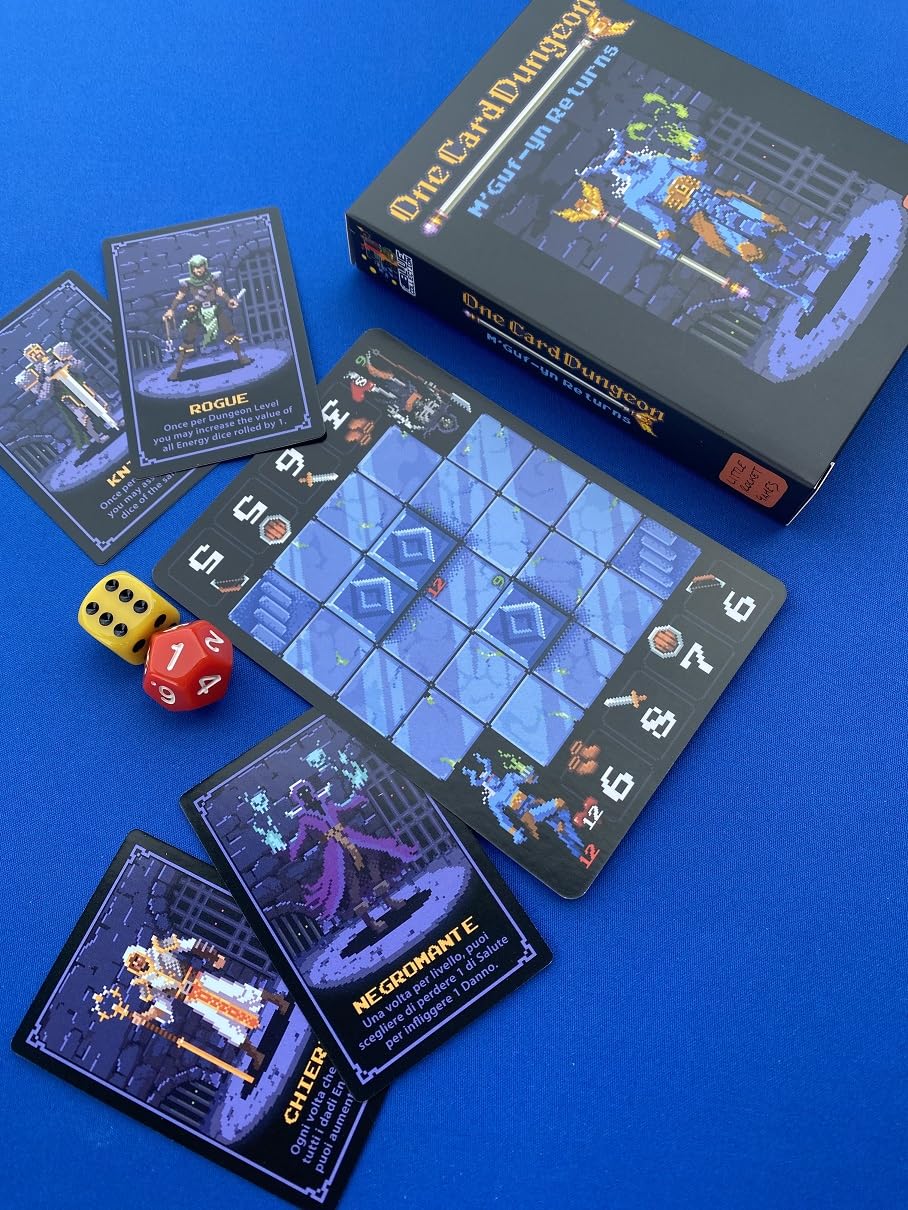 LITTLE ROCKET GAMES One Card Dungeon Expansion M'GUF-YN Returns Board Game in Italian and English