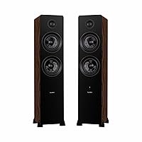 Fluance Ai81 Elite Powered 2-Way Floorstanding Tower Speakers, 150W Built-in Amplifier for 2.0 Stereo Music & Movie Listening, TV, Turntable, PC & Bluetooth - 2x RCA, Optical, Sub Out (Natural Walnut)
