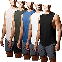 GYM REVOLUTION Men's 5 Pack Workout Tank Tops Muscle Gym Sleeveless Shirts