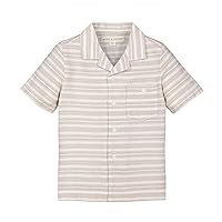 Hope & Henry Boys' Linen Short Sleeve Button Down Shirt