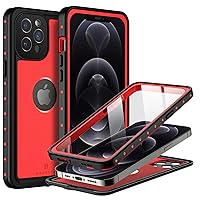 BEASTEK iPhone 12 Pro Max Waterproof Case, NRE Series Shockproof Dustproof Underwater IP68 with Built-in Screen Protector Anti-Scratch Protective Cover, for Apple iPhone 12 Pro Max (6.7'') (Red)