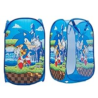Sonic Anime Kids Room Collapsible Storage Bin Pop Up Hamper, One Size, (100% Officially Licensed Product)