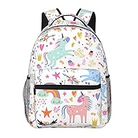 Unicorn Large Backpack For Men Women Personalized Laptop Tablet Travel Daypacks Shoulder Bag