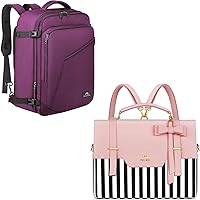 MATEIN Travel Backpack for Women, Expandable Flight Approved Carry on Backpack, Laptop Bag for Women, 3 in 1 Convertible 15.6 Inch Laptop Briefcase Backpack with Bow, Cute Kawaii Computer Messenger