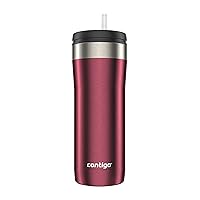 Contigo Uptown Dual-Sip Stainless Steel Tumbler with Leakproof Lid, Insulated Body Keeps Drinks Hot & Cold for Hours, Sip Cold Drinks Through Straw & Hot Drinks Through Spout, 24oz Chocolate Truffle